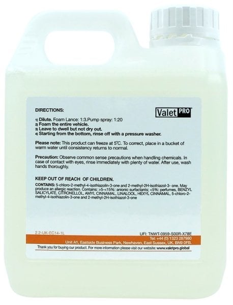 Valet Pro Ph Neutral Snow Foam Güvenli Yıkama Köpüğü 1 lt