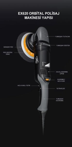 Shine Mate EX620 5/15 Orbital Deluxe Polisaj Makinesi 125mm