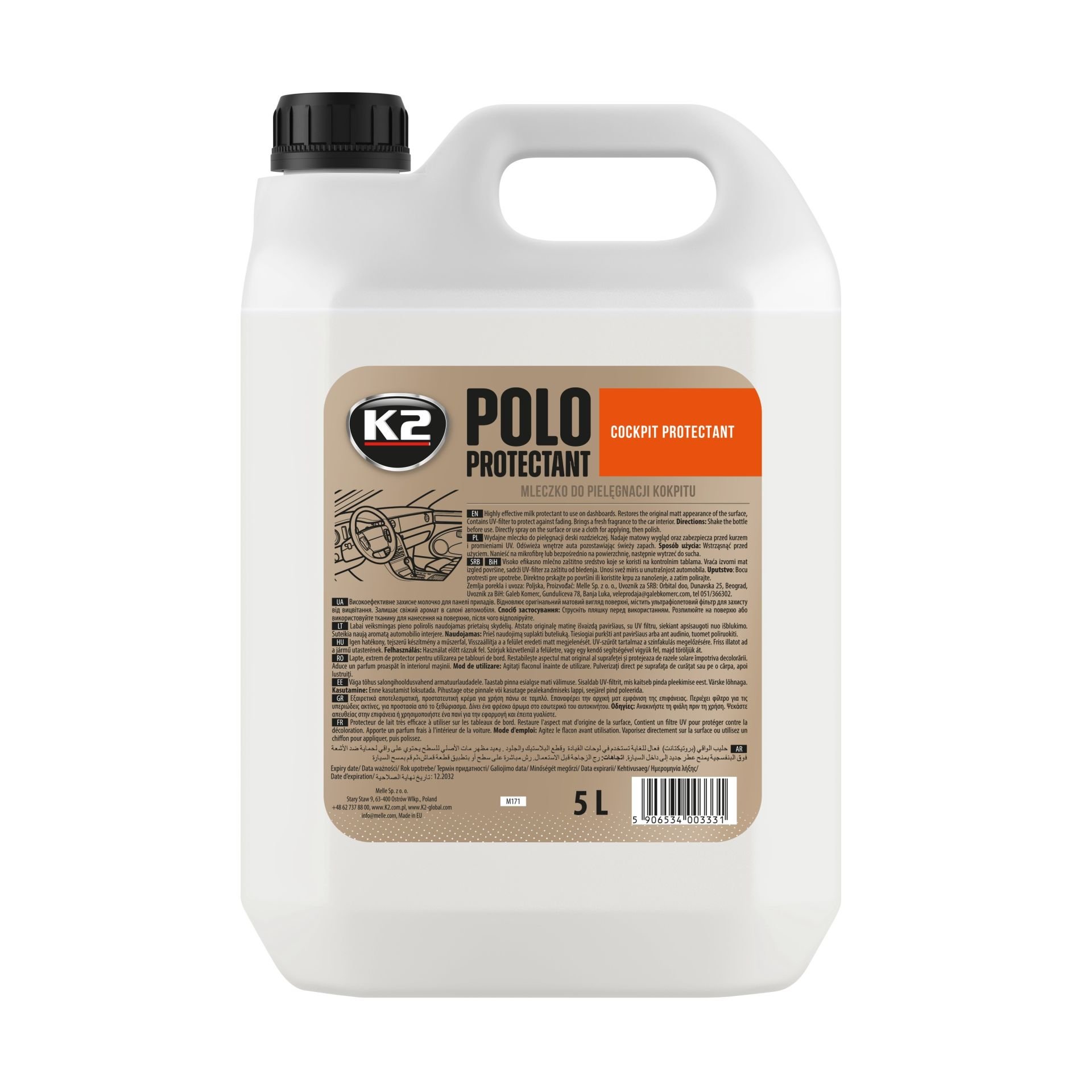 K2 POLO Protectant Silikonsuz İç Aksam Antistatik UV Koruyucu 5 Litre