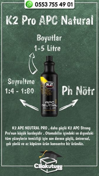 K2 APC Neutral Pro Ph Nötr Genel Amaçlı Temizleyici 1 Litre