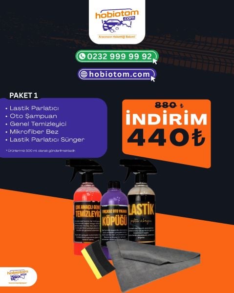 HOBİ OTOM ARAÇ BAKIM SETİ %50 İNDİRİMLİ 1. PAKET